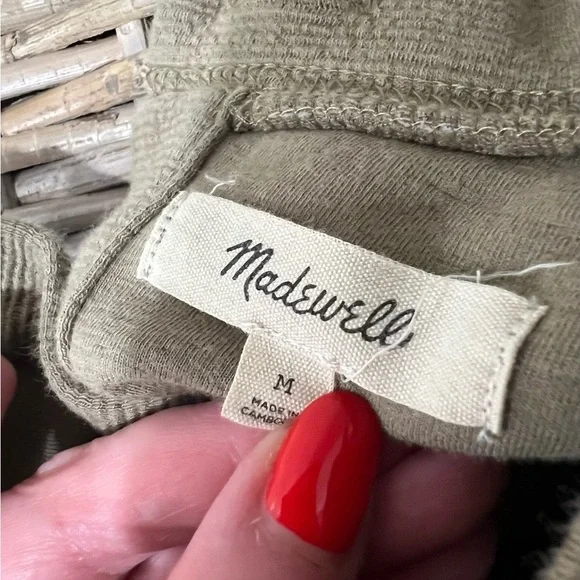 Madewell women’s button-back mock neck top size medium, distant surplus, medium - Picture 6 of 9